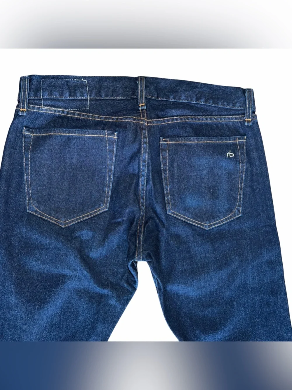Rag & Bone RB15X Slim Straight Jeans Men’s 33 Dark Wash Selvedge Made USA